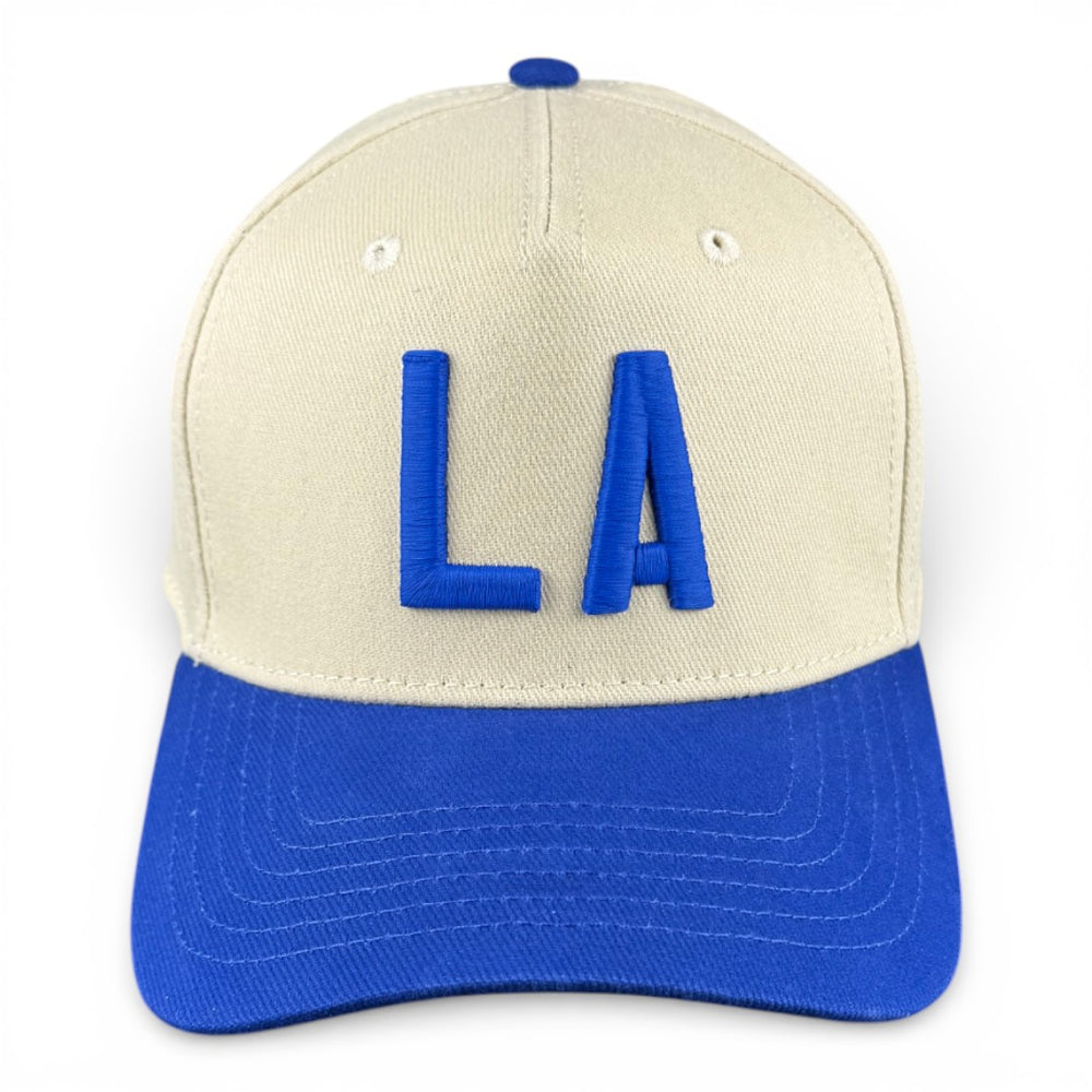 LOS ANGELES - Right Side Up Blue and Cream Vintage Two Tone Hat
