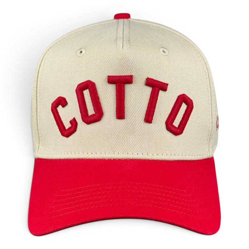 COTTO - Red and Cream Vintage Two-Tone Hat
