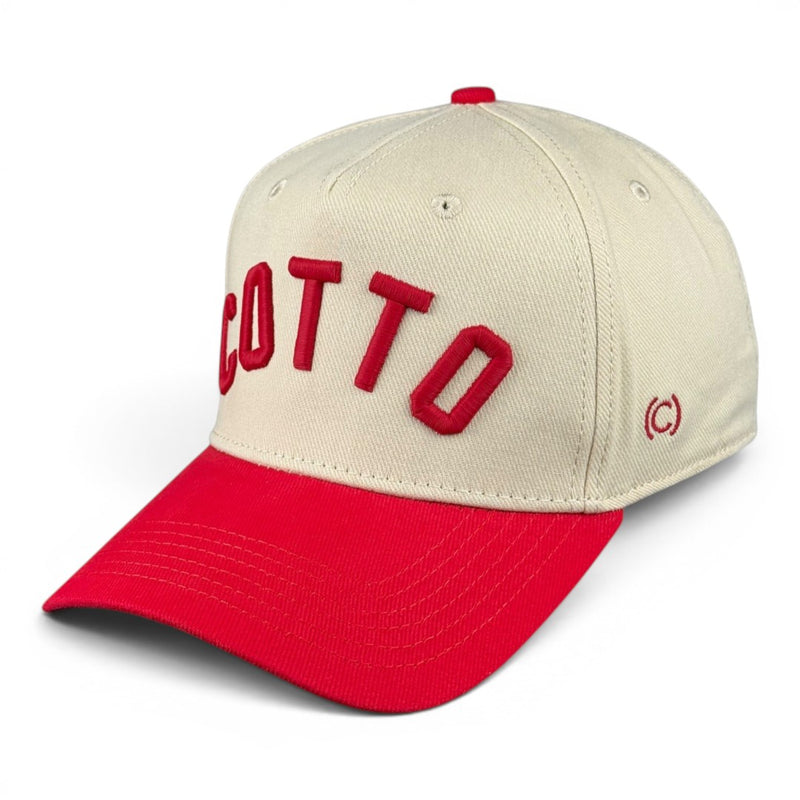 COTTO - Red and Cream Vintage Two-Tone Hat