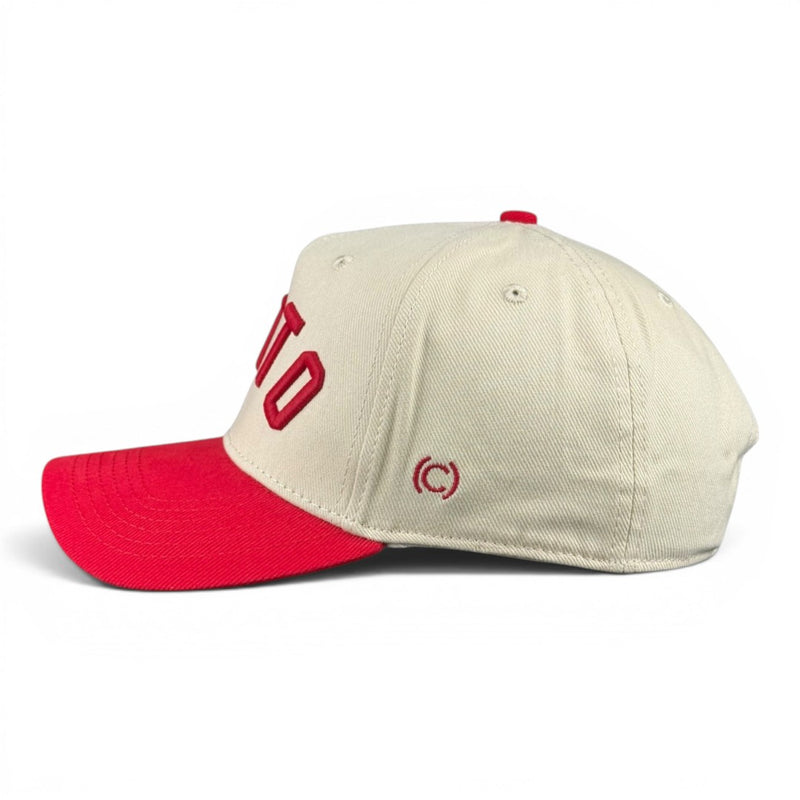 COTTO - Red and Cream Vintage Two-Tone Hat