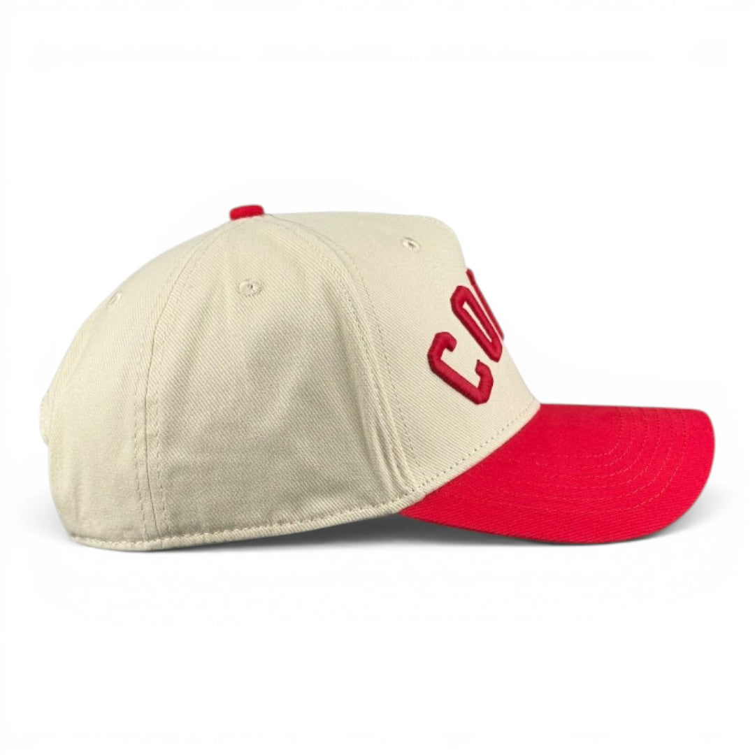 COTTO - Red and Cream Vintage Two-Tone Hat