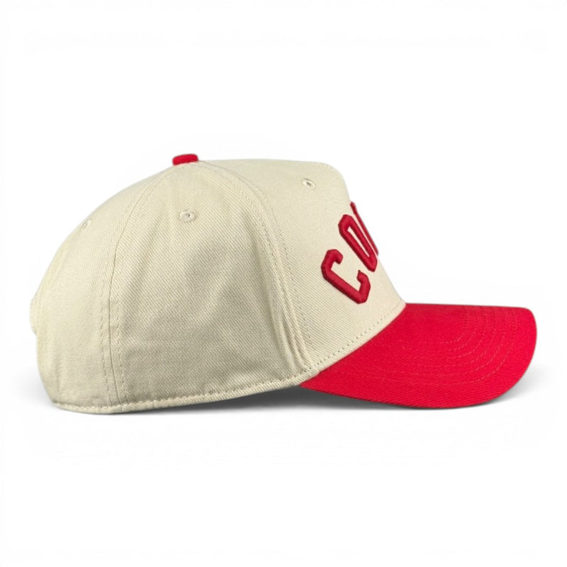 COTTO - Red and Cream Vintage Two-Tone Hat