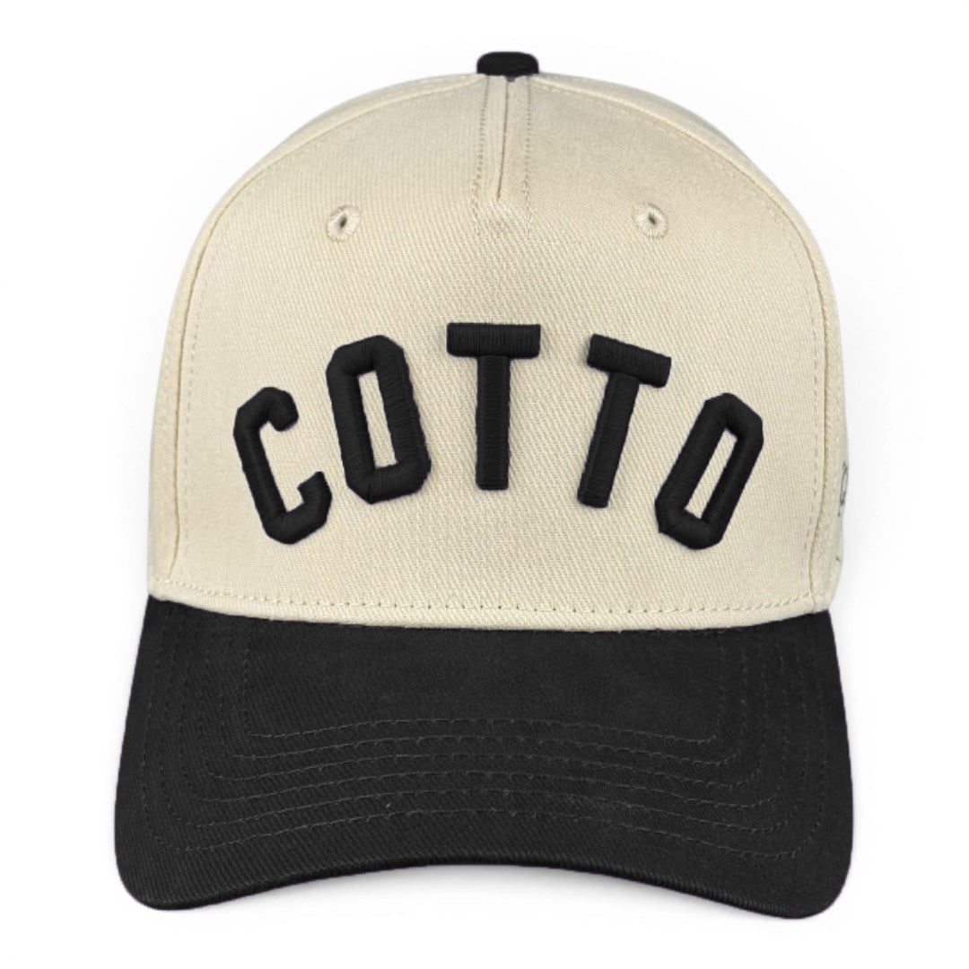 COTTO - Black and Cream Vintage Two-Tone Hat
