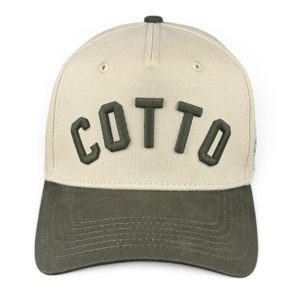 COTTO - Olive and Cream Vintage Two-Tone Hat