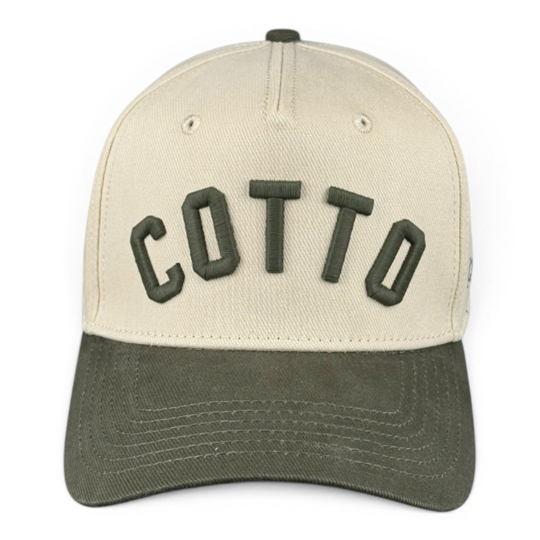 COTTO - Olive and Cream Vintage Two-Tone Hat