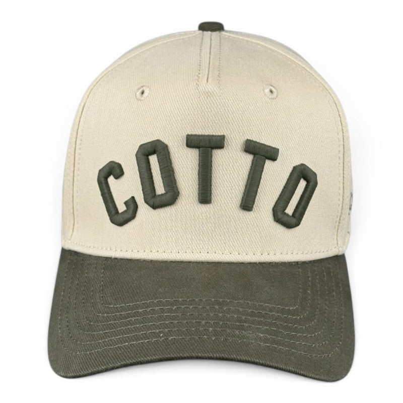 COTTO - Olive and Cream Vintage Two-Tone Hat
