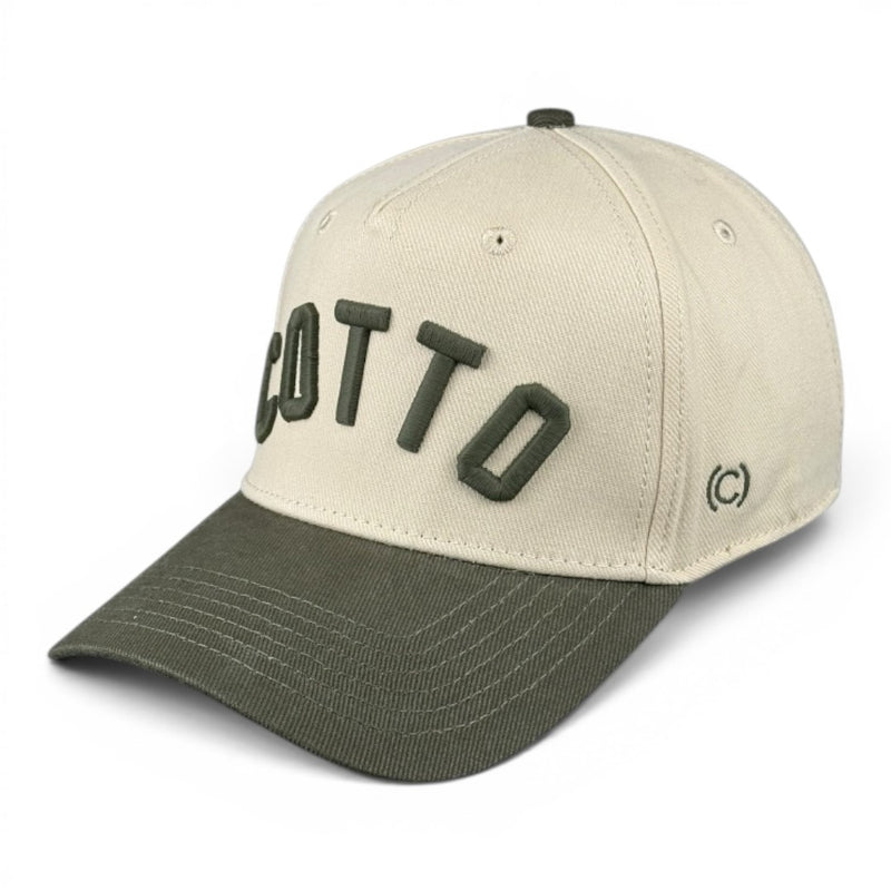 COTTO - Olive and Cream Vintage Two-Tone Hat