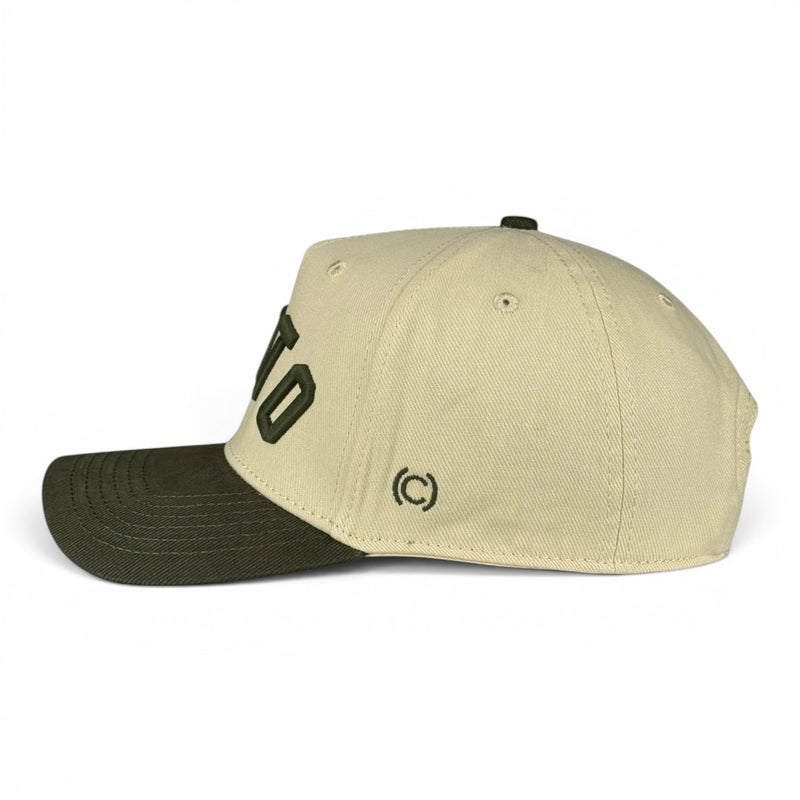 COTTO - Olive and Cream Vintage Two-Tone Hat