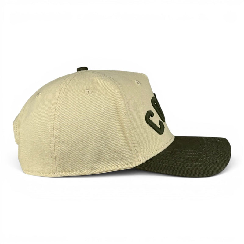 COTTO - Olive and Cream Vintage Two-Tone Hat