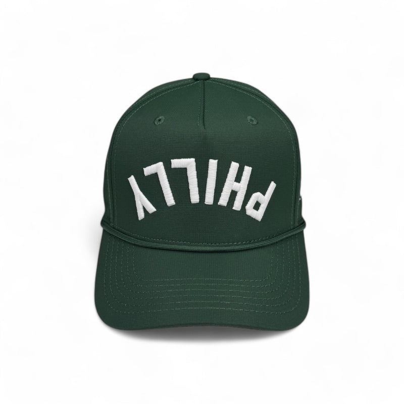 PHILLY -  Upside Down Hunter Green (Matching Rope) Hat