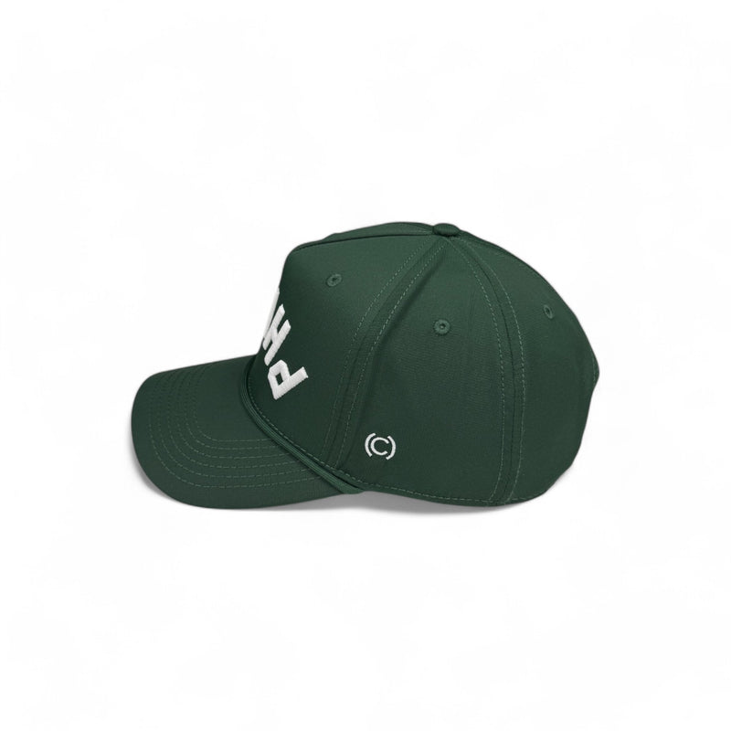 PHILLY -  Upside Down Hunter Green (Matching Rope) Hat