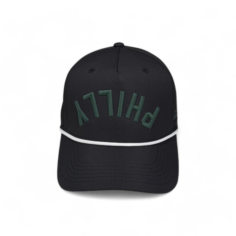 PHILLY -  Upside Down Black (White Rope) Rope Hat