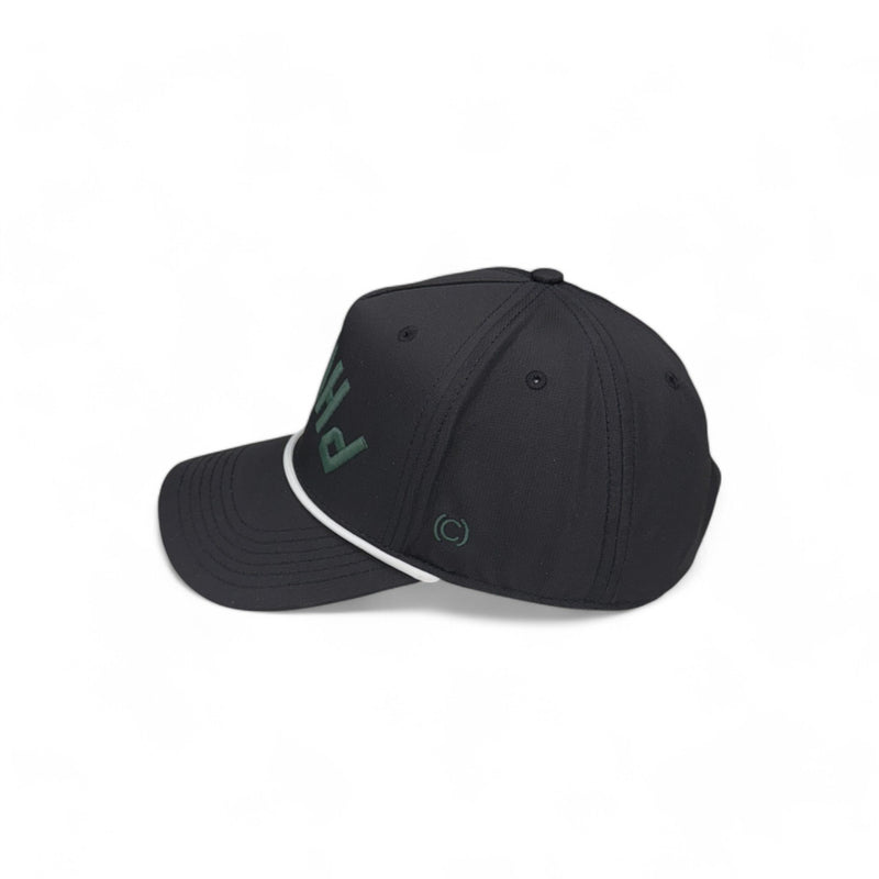 PHILLY -  Upside Down Black (White Rope) Rope Hat