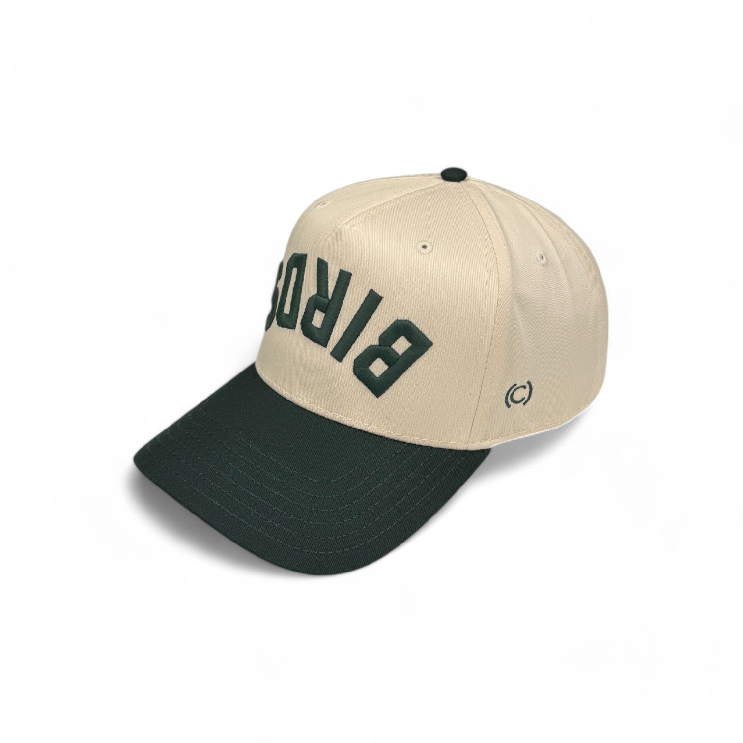 BIRDS -  Upside Down Hunter Green & Cream Two-Tone