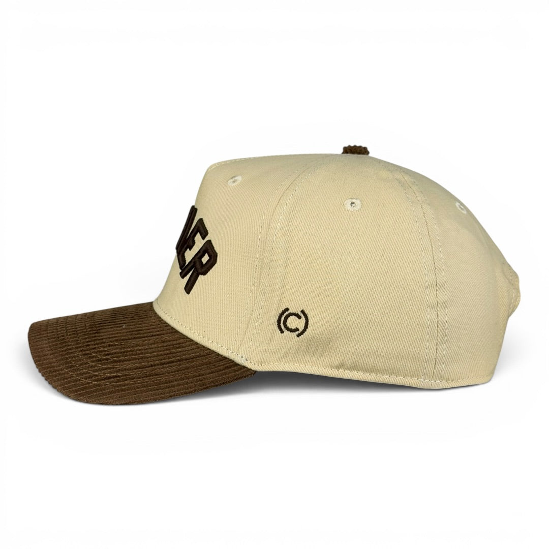 MOTHER - Right Side Up Brown & Cream Corduroy Bill Hat