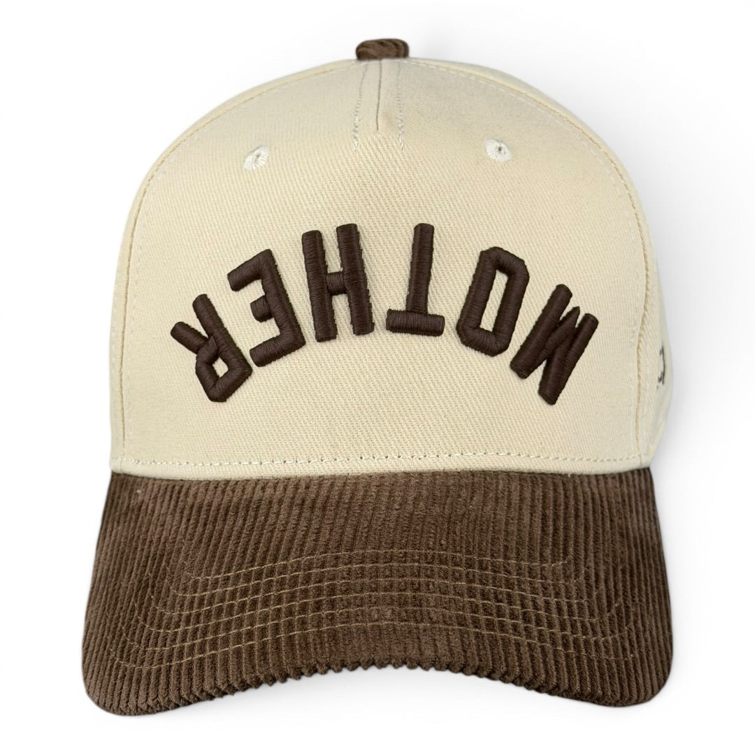 MOTHER - Upside Down Brown & Cream Corduroy Bill Hat
