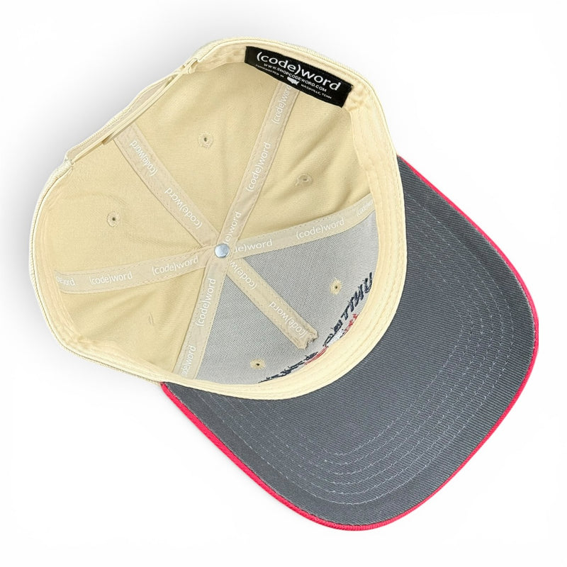United States of America Hat - Red & Cream Vintage Two-Tone
