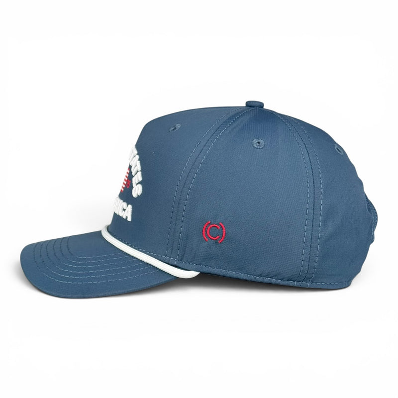 United States of America Hat - Dark Blue (White Rope) Perfomance Rope