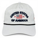 United States of America Hat - White (Black Rope) Relaxed Rope Hat