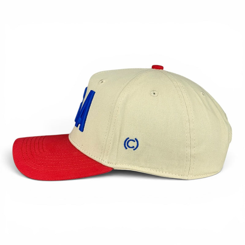 USA Hat - Red & Cream Vintage Two-Tone