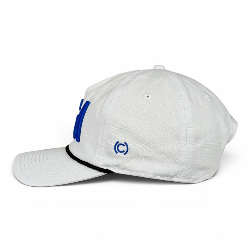 USA Hat - White (Black Rope) Relaxed Rope