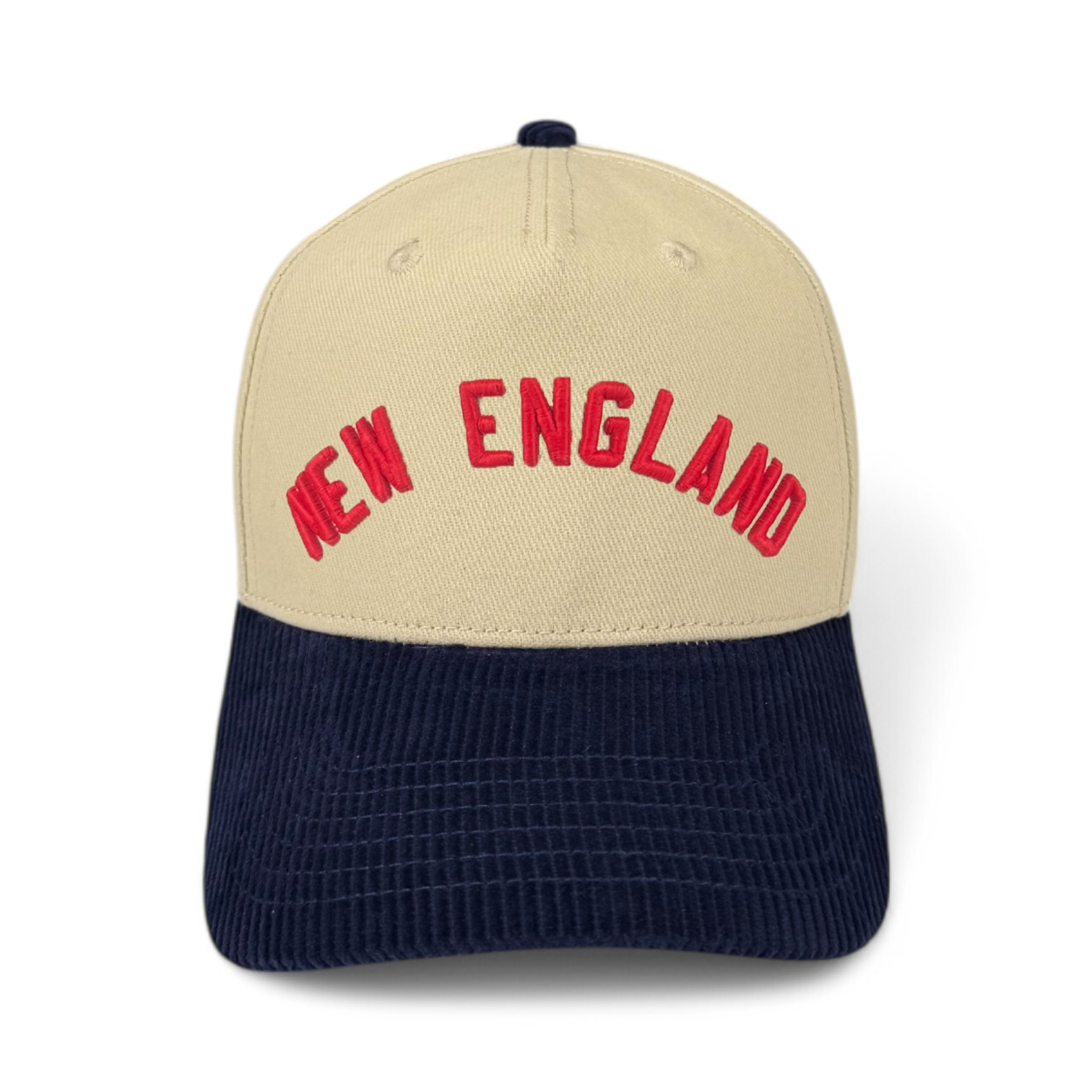 NEW ENGLAND - Right Side Up Navy and Cream Corduroy Bill Hat