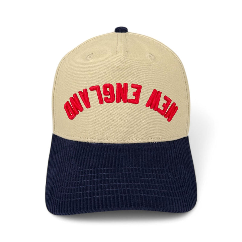 NEW ENGLAND - Upside Down Navy and Cream Corduroy Bill Hat