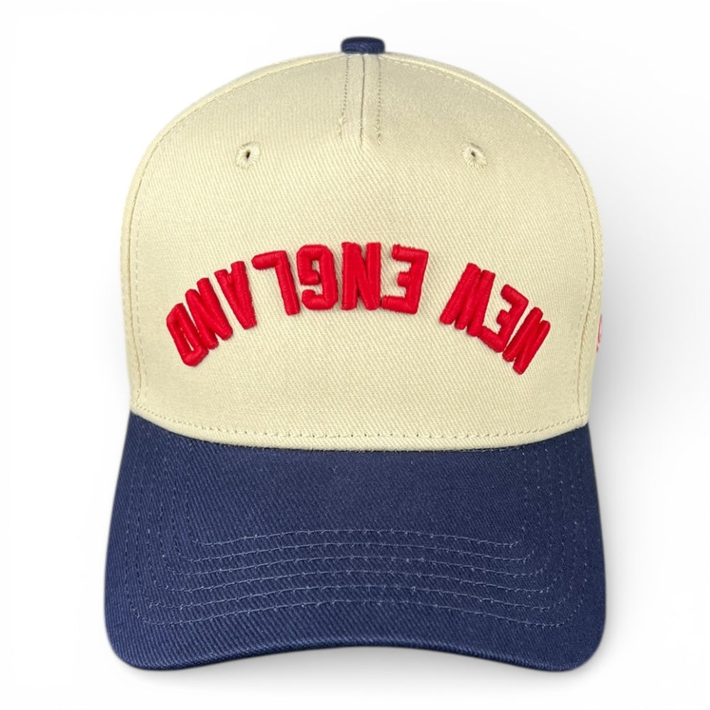 NEW ENGLAND - Upside Down Navy and Cream Vintage Two Tone Hat