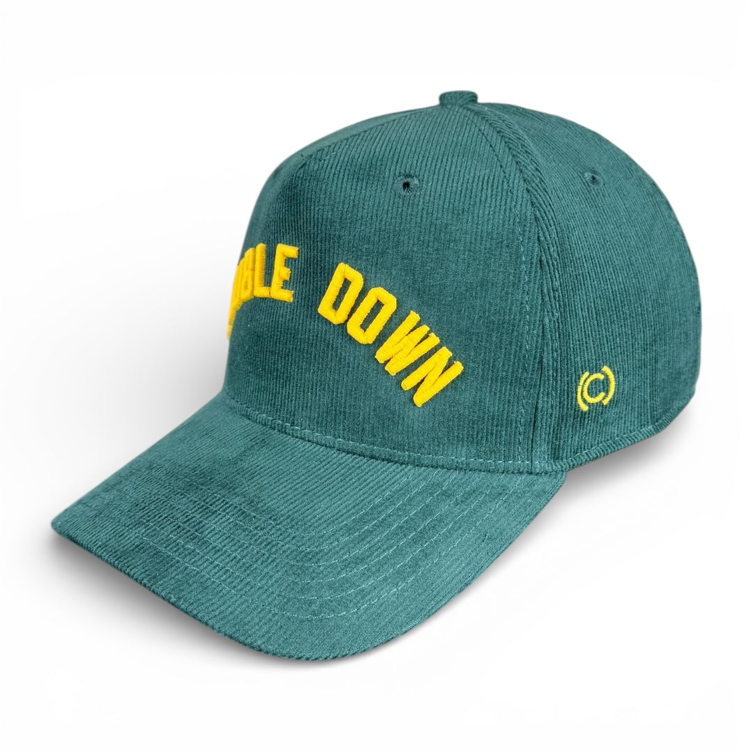 DOUBLE DOWN- Rightside Up Hunter Green Micro-Cord