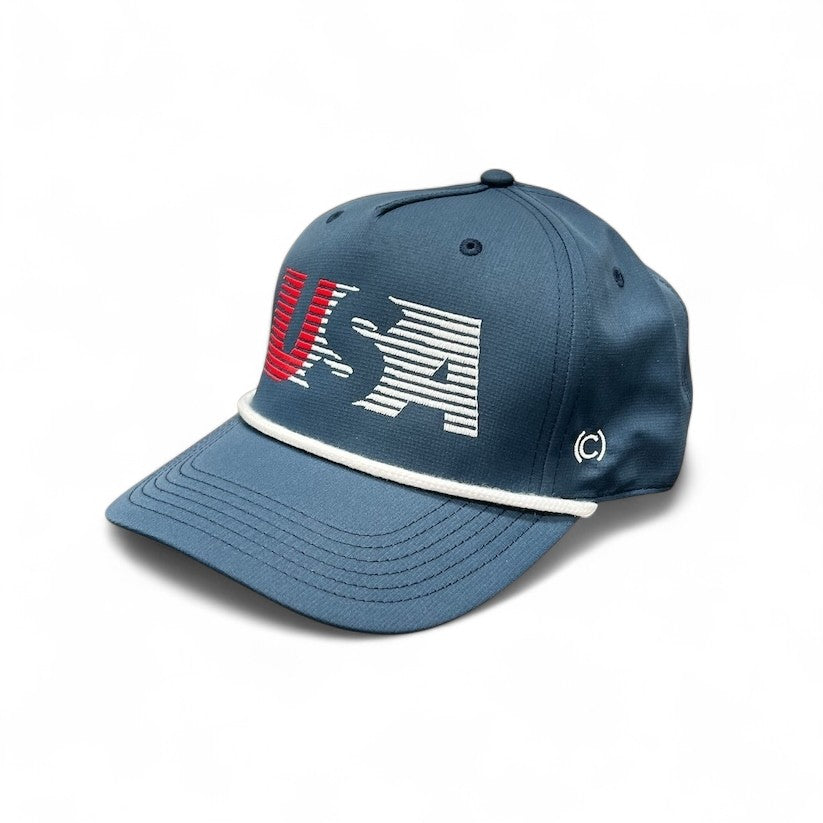 USA Retro Dark Blue Rope Hat