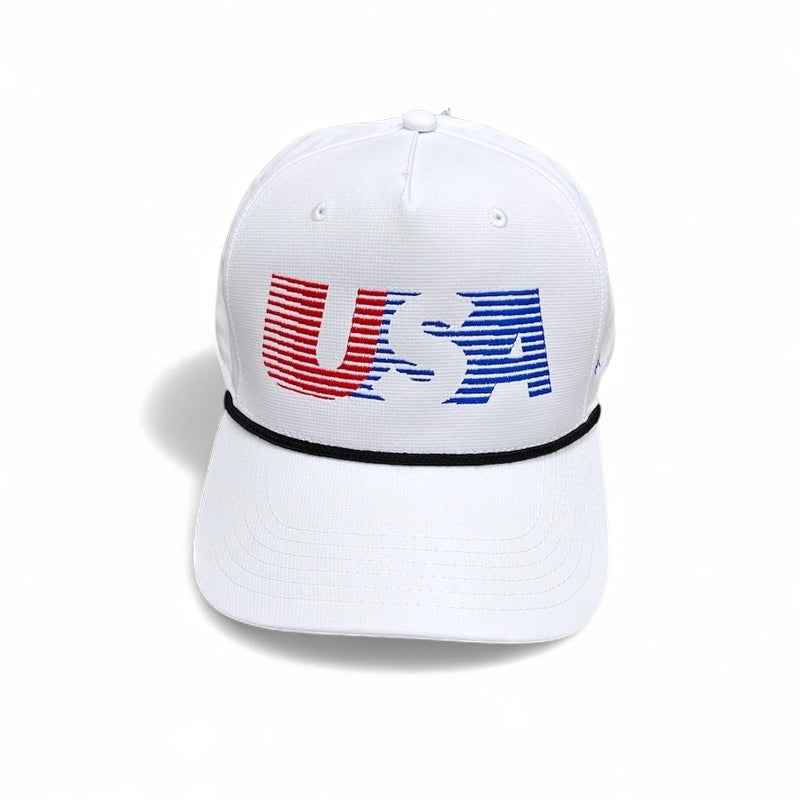 USA Retro White Rope Hat (Black Rope)