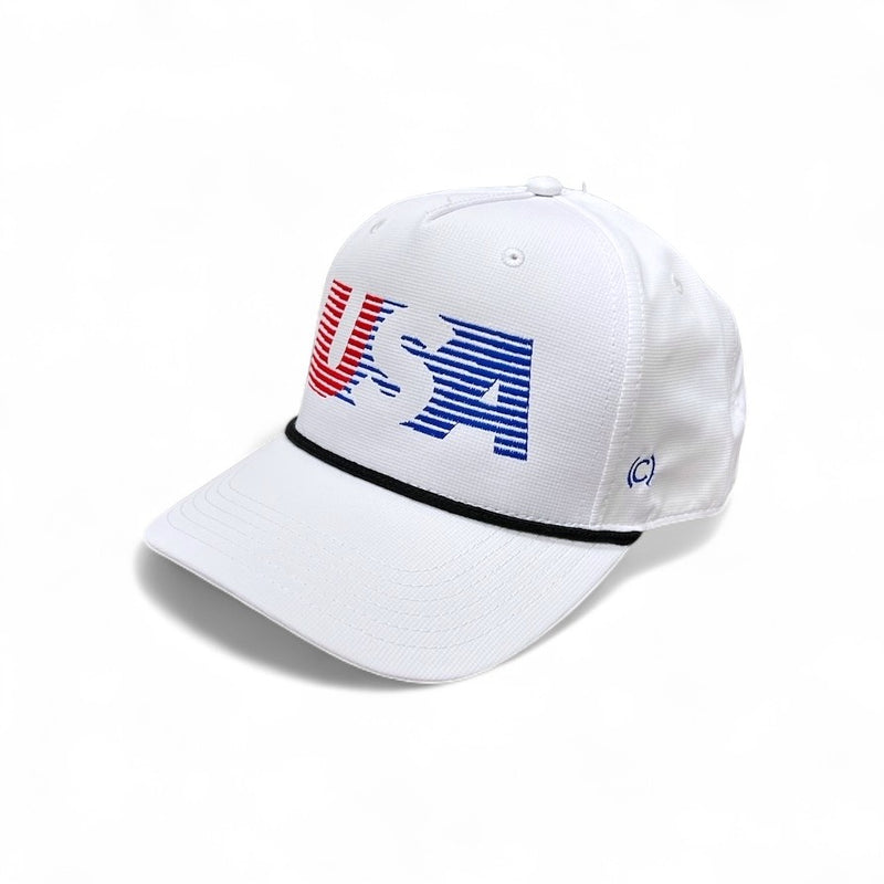 USA Retro White Rope Hat (Black Rope)