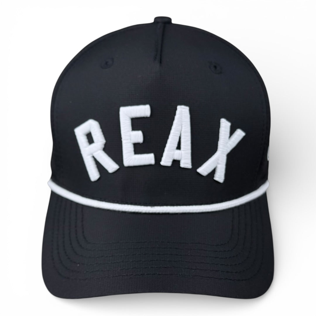 REAX - Rightside Up Black (White Rope) Hat