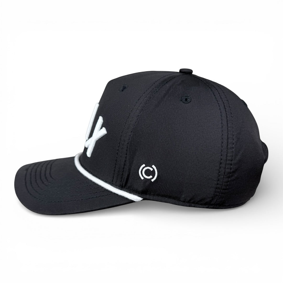 REAX - Rightside Up Black (White Rope) Hat