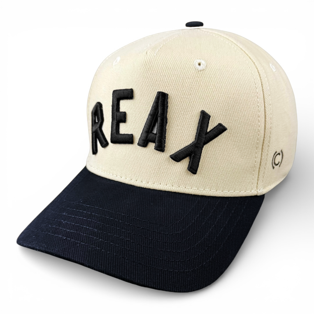 REAX - Right Side Up Black and Cream Vintage Two Tone Hat