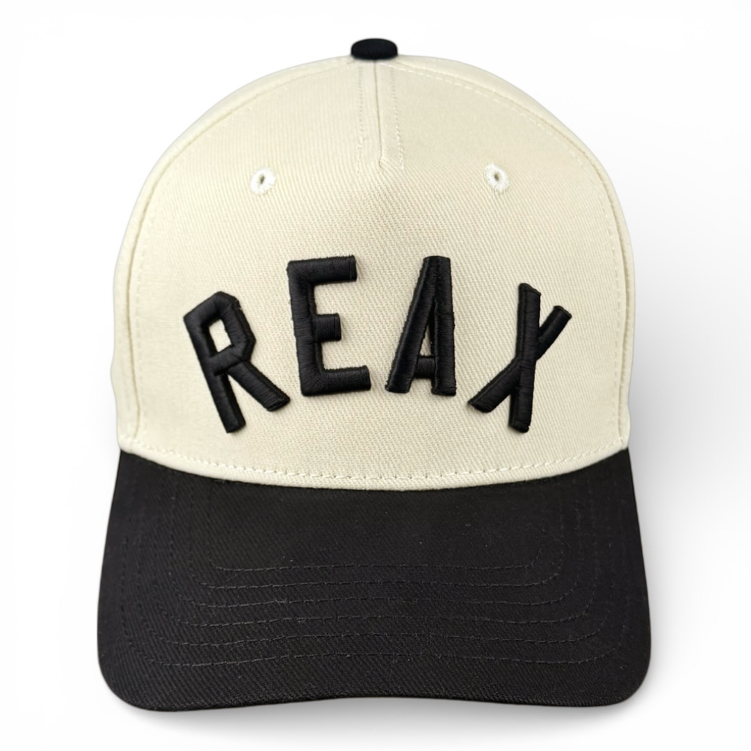 REAX - Right Side Up Black and Cream Vintage Two Tone Hat