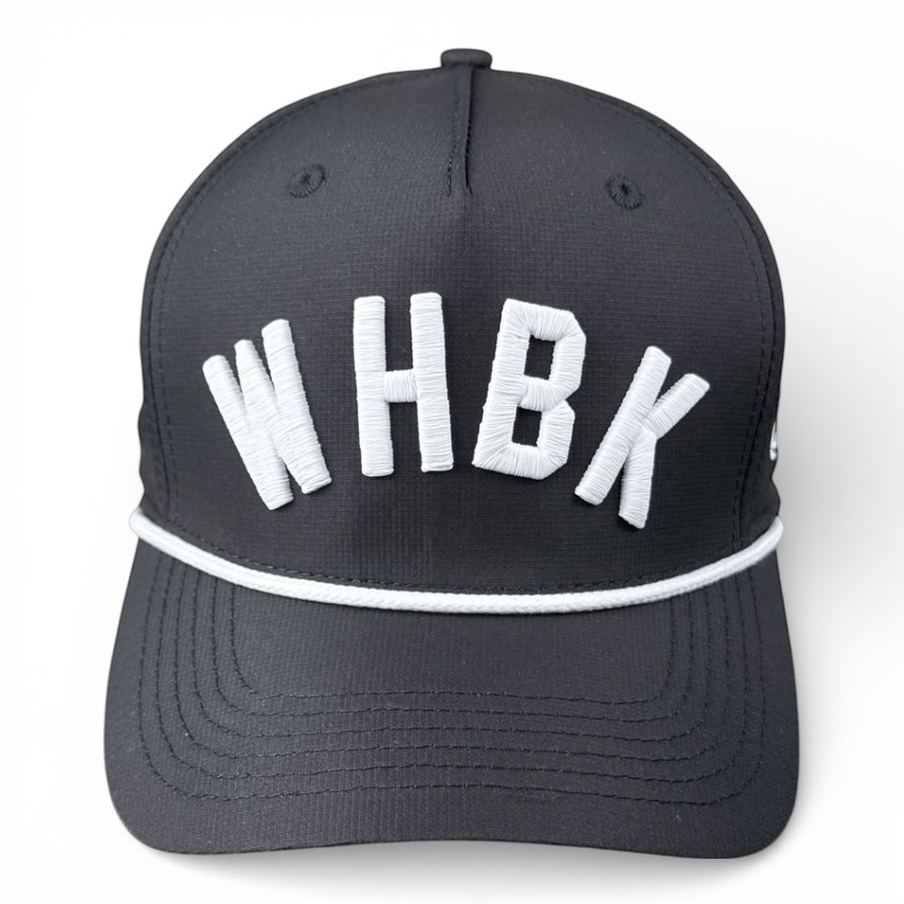 WHBK - Rightside Up Black (White Rope) Hat