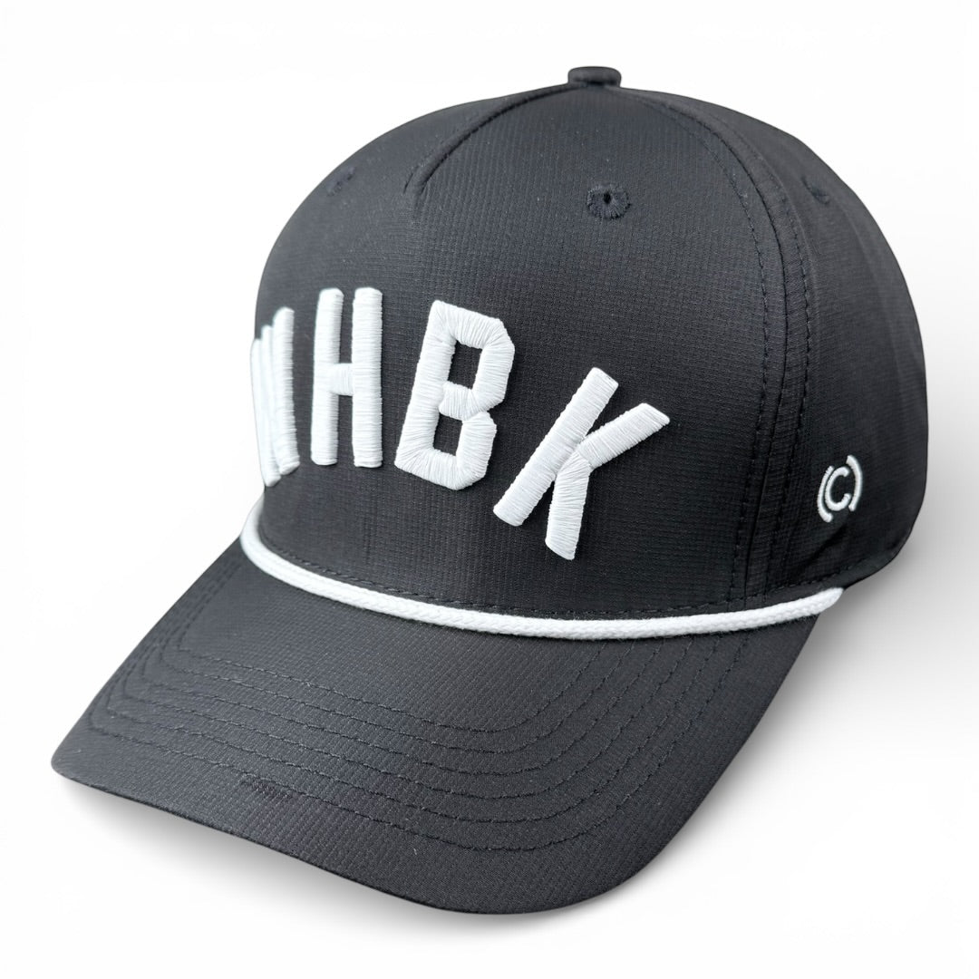 WHBK - Rightside Up Black (White Rope) Hat