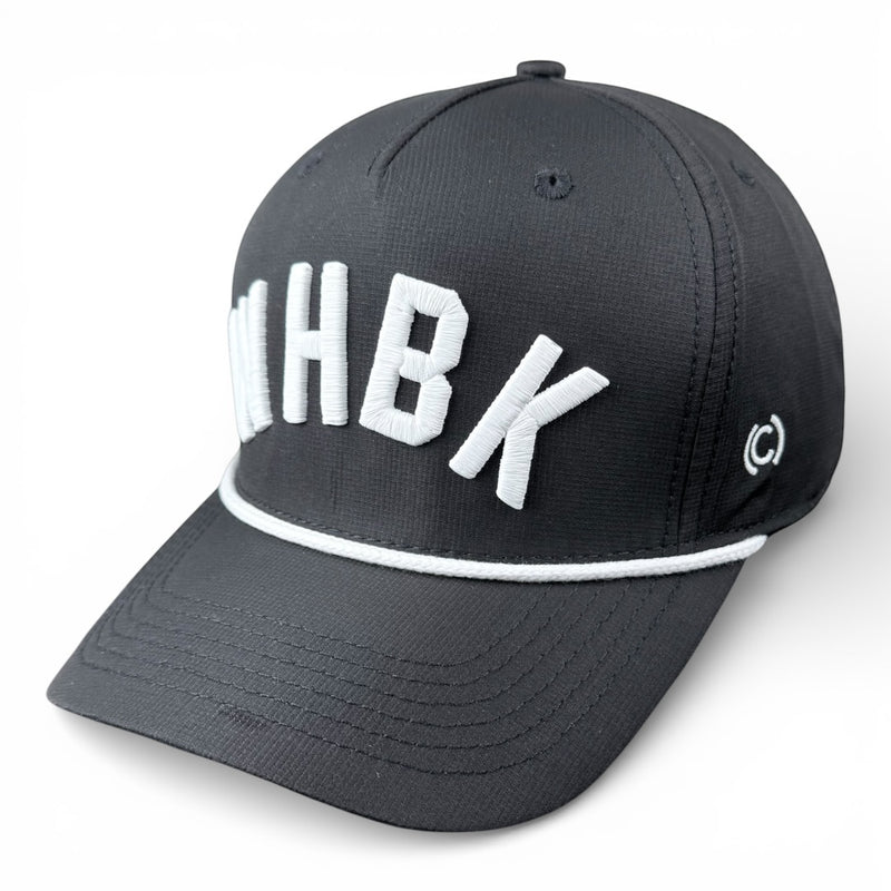 WHBK - Rightside Up Black (White Rope) Hat