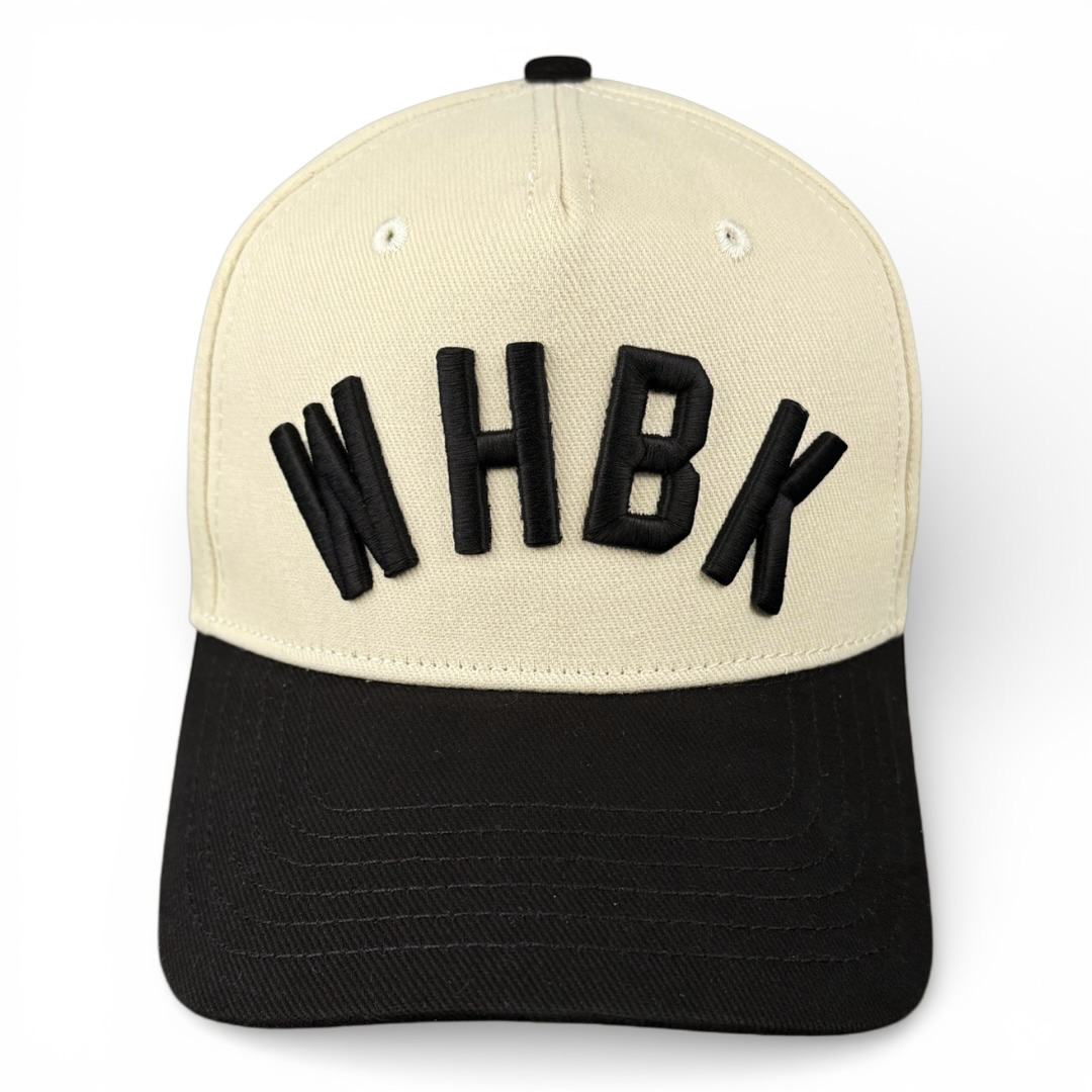 WHBK - Right Side Up Black and Cream Vintage Two Tone Hat