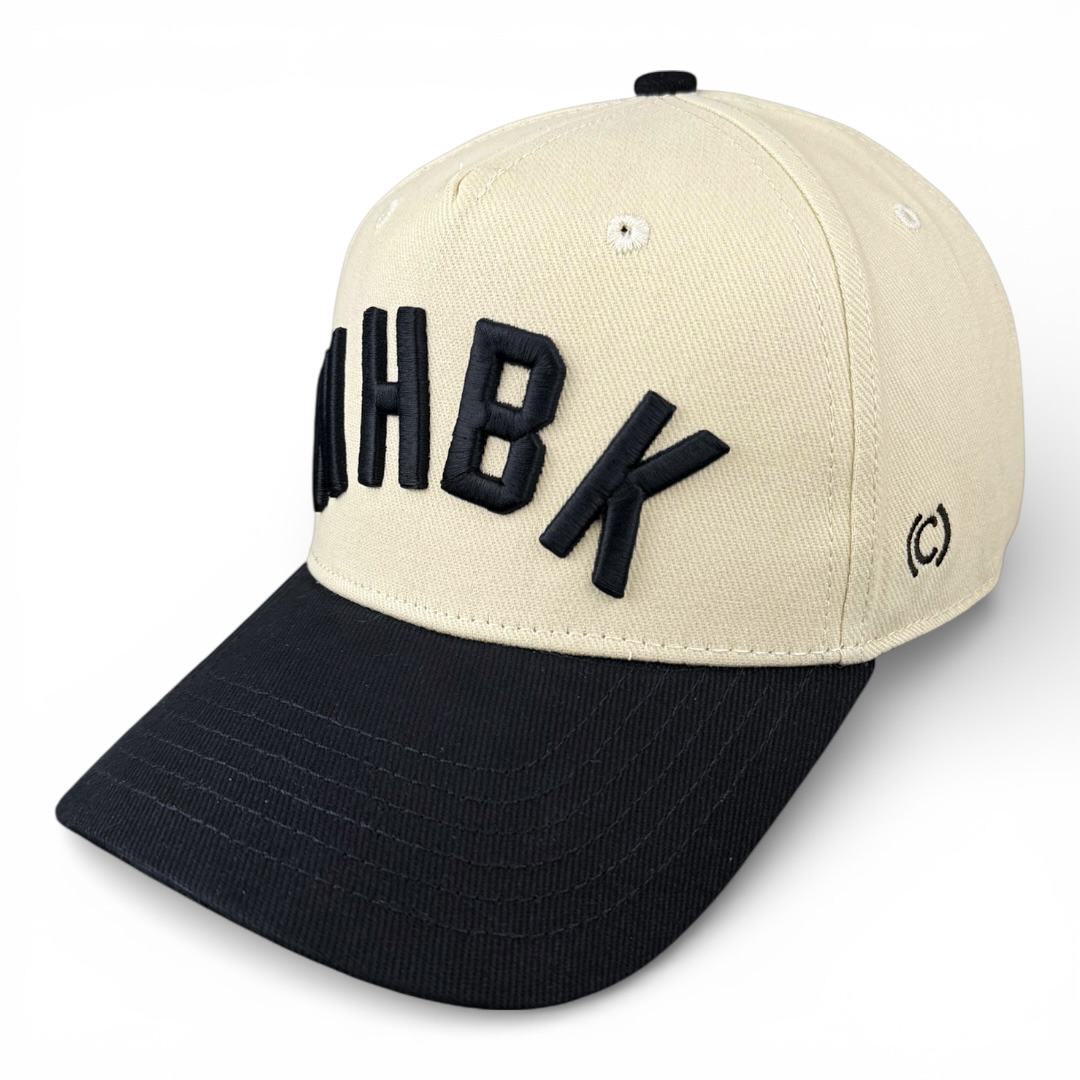WHBK - Right Side Up Black and Cream Vintage Two Tone Hat