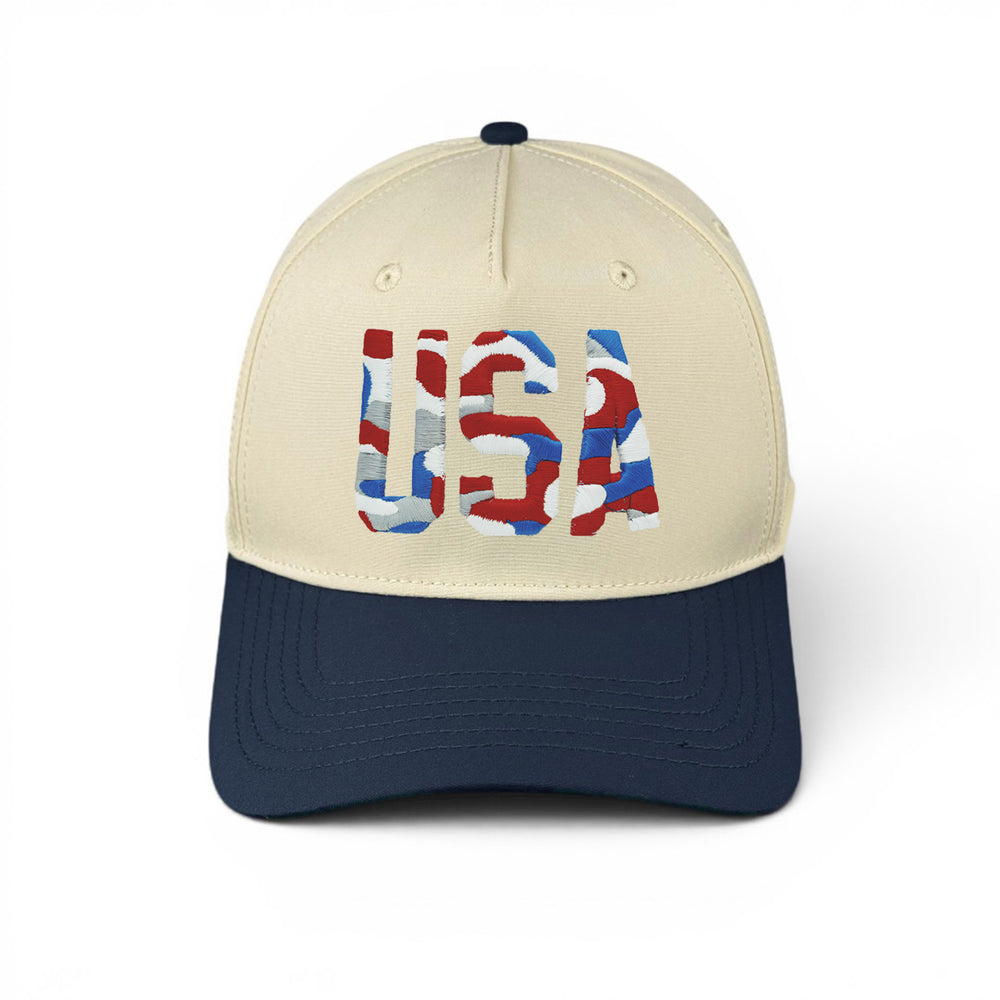 USA Camo Hat - Navy & Cream Performance Two-Tone