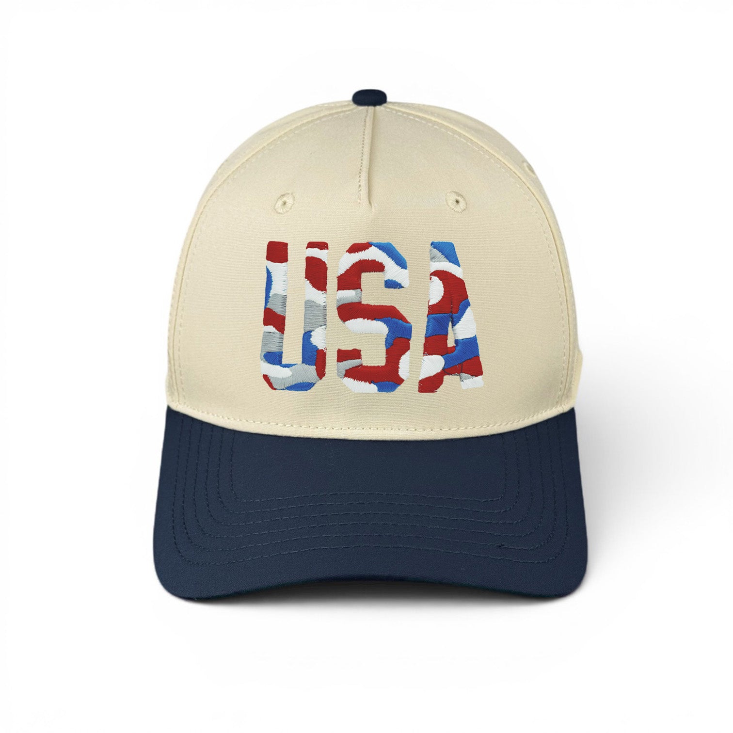 USA Camo Hat - Navy & Cream Performance Two-Tone