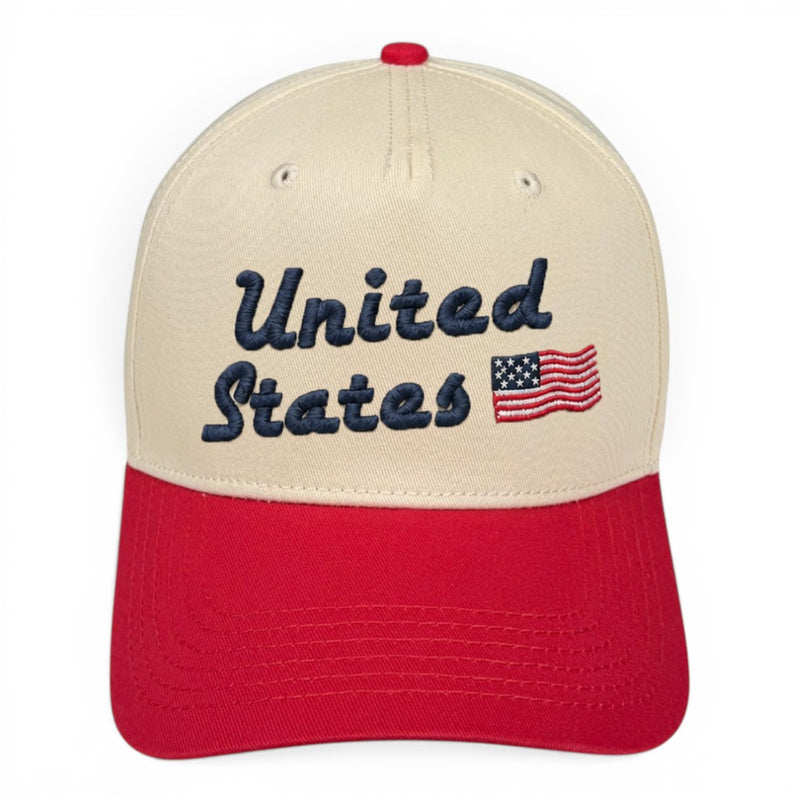United States Hat - Red & Cream Vintage Two-Tone