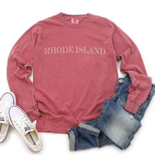 RHODE ISLAND - State Name Comfort Colors