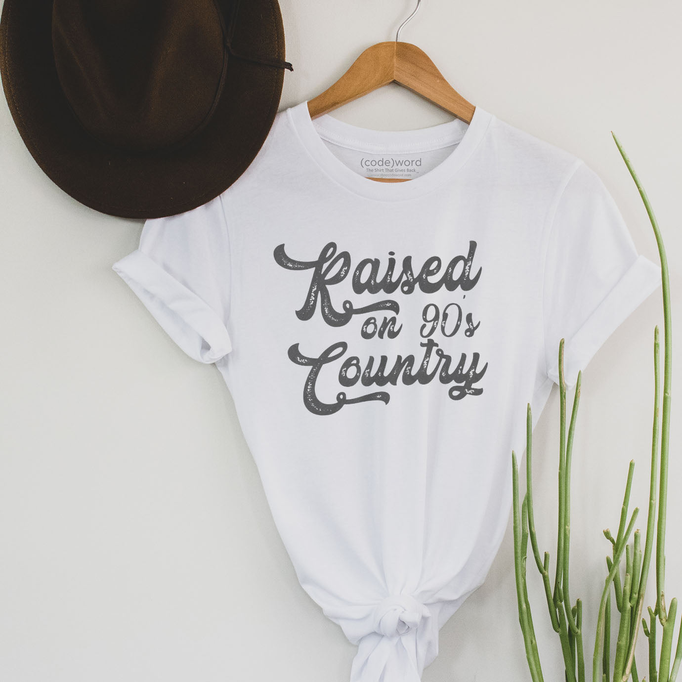 Raised on 90s Country Soft Cream Graphic Tee – Pink Lily