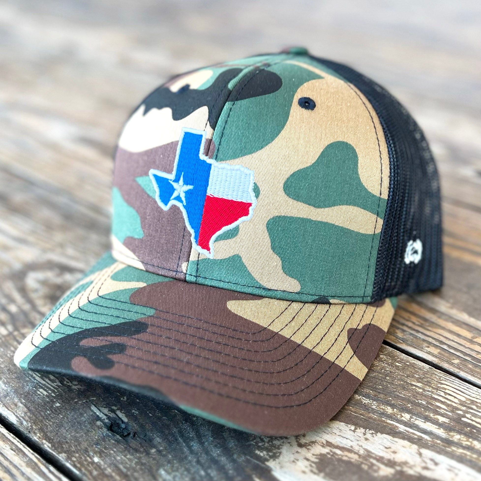 Texas - State Flag Hats Camo Trucker
